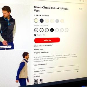 Patagonia Men’s Classic Retro-X Fleece Vest in size M. Excellent shape in Grey